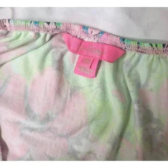 Lilly Pulitzer Lana Off The Shoulder Pink Multicolor Romper/Skort Sz XXS - Picture 5 of 9
